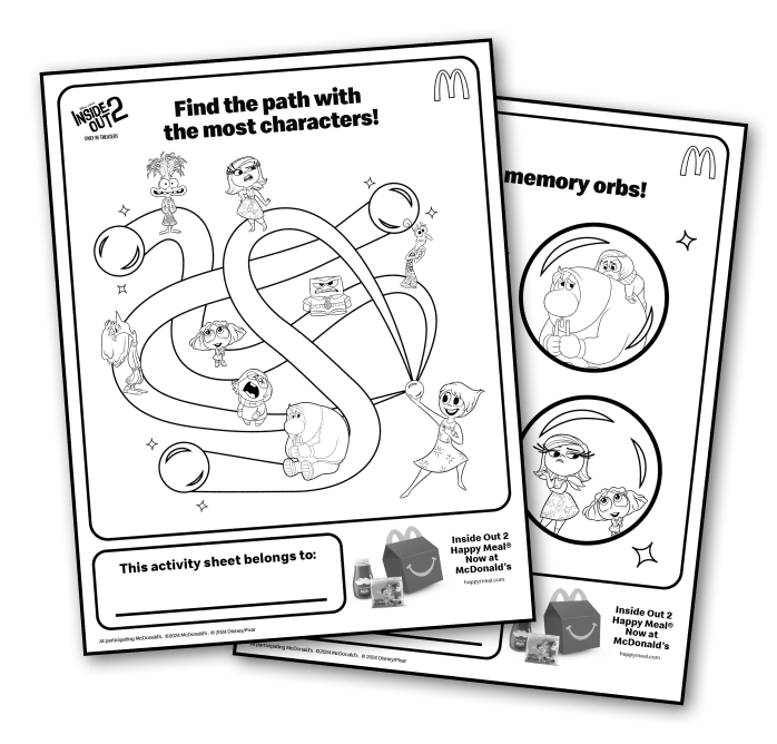Just Dance maze activity sheet and character coloring sheet