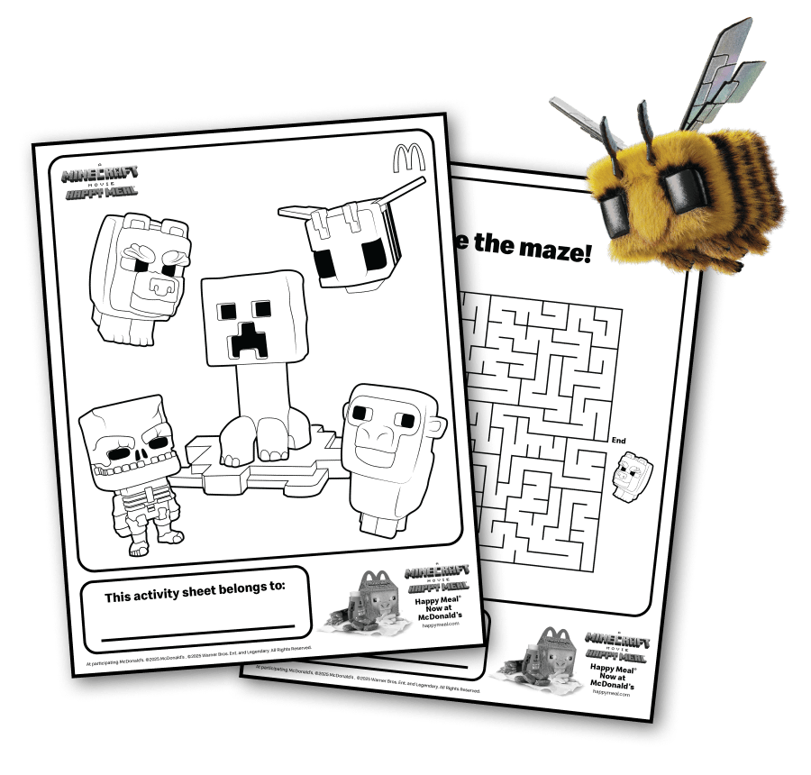 Minecraft activity sheet and coloring sheet