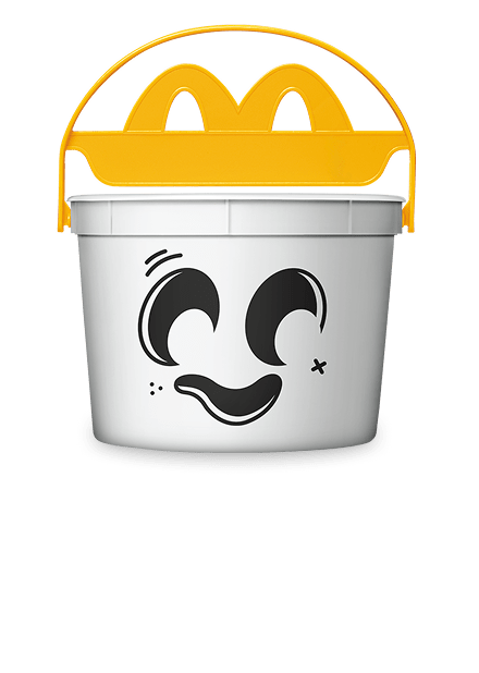 White ghost bucket with big, round eyes