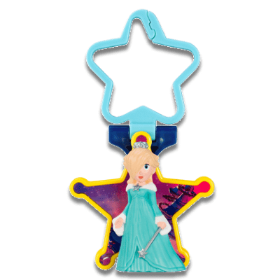 Princess Rosalina in a light blue dress on a blue star keychain