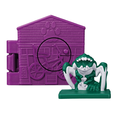 A purple toy house with a Snow Shark toy inside