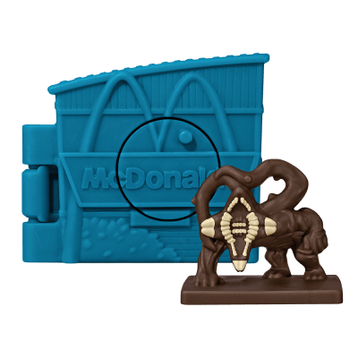 A blue toy house with a Vine Crawler toy inside