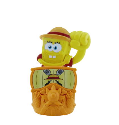 SpongeBob with Luffy’s straw hat.
